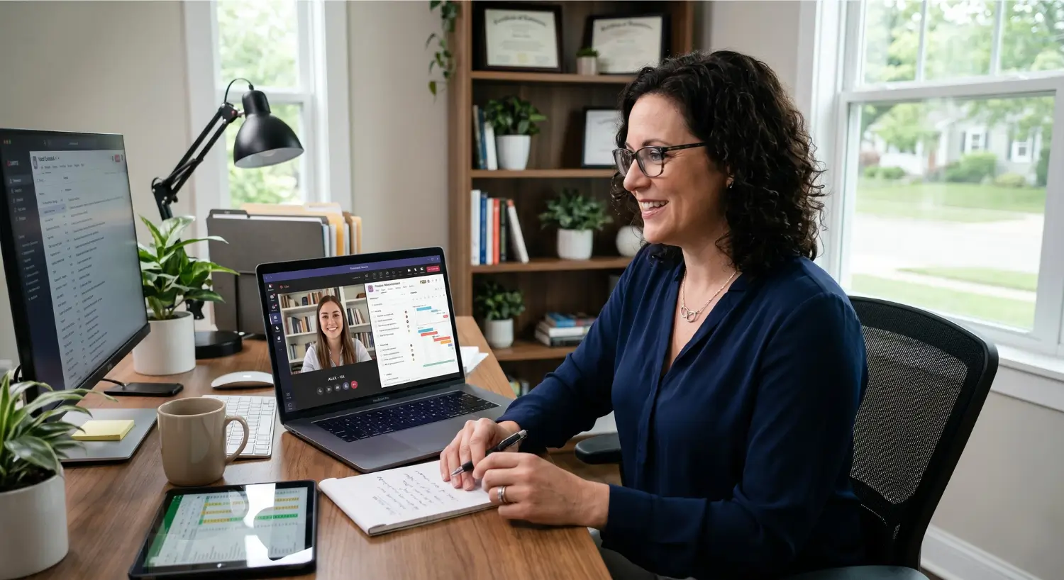 Business owner working with a virtual assistant to manage tasks