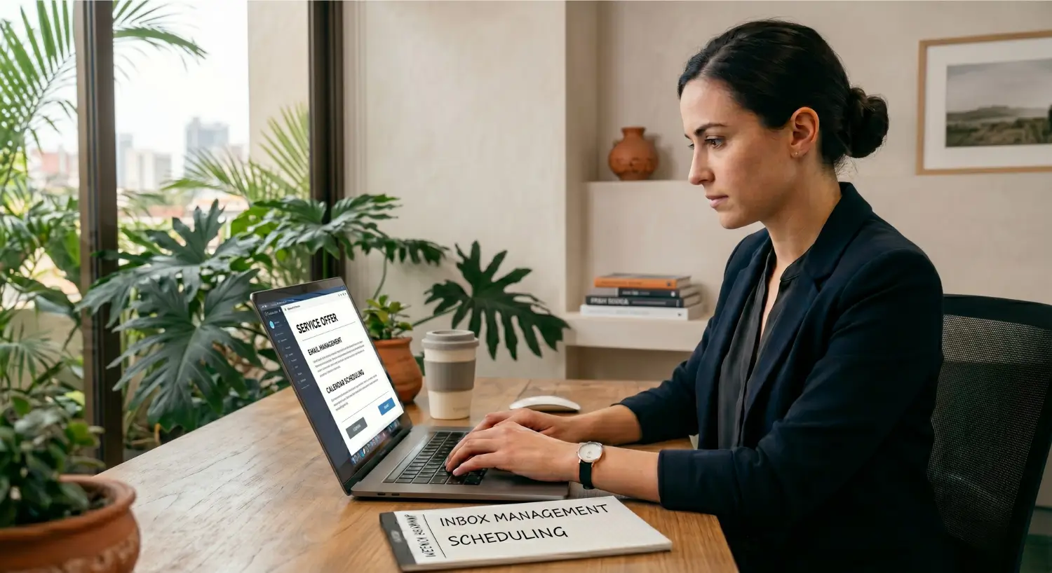 Freelancer creating a clear and simple virtual assistant service offer