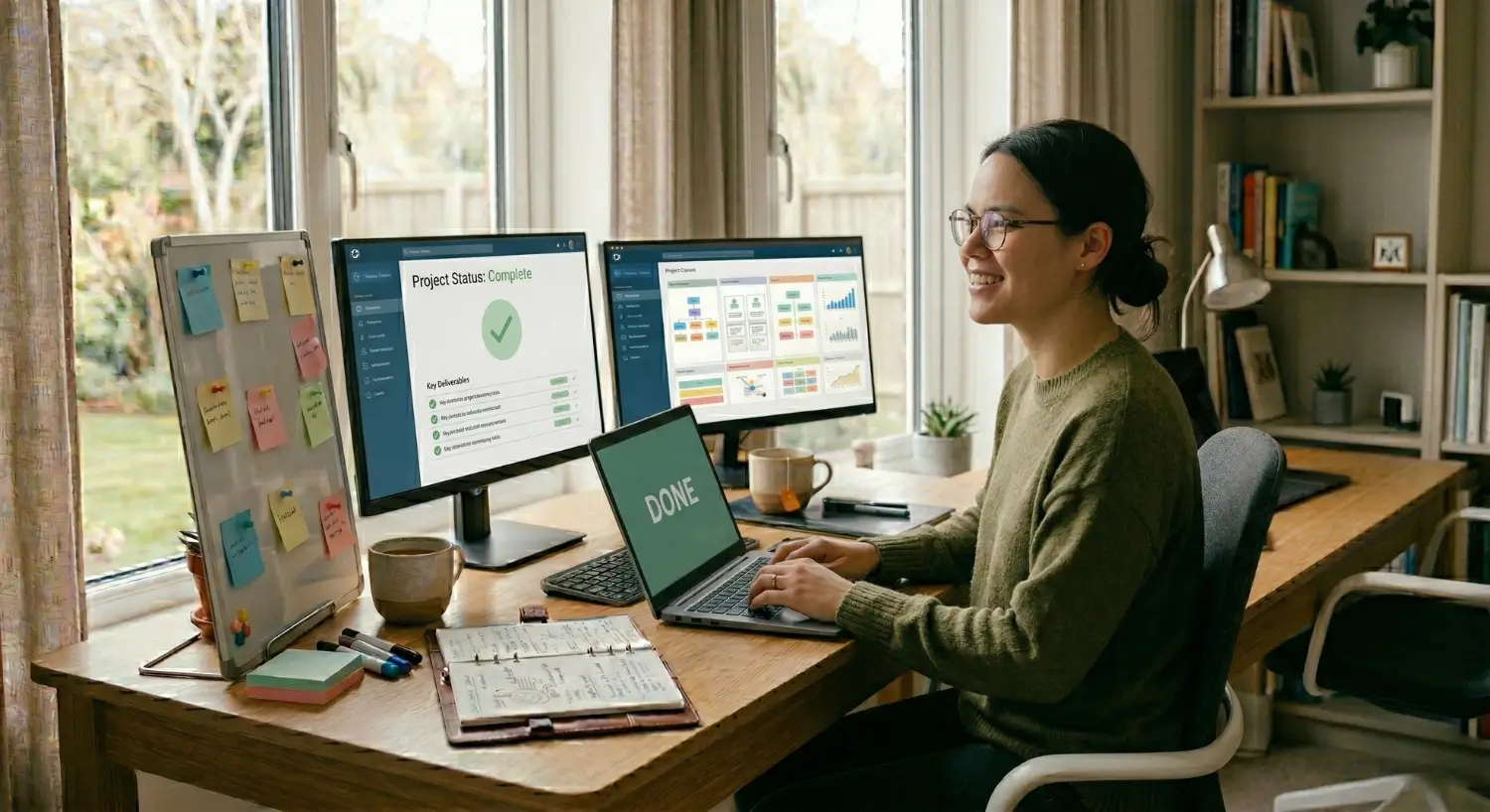 Confident virtual assistant working efficiently after choosing the right training path