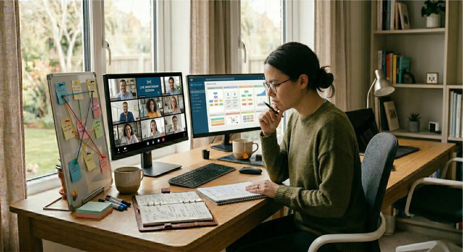 Combining self-study and mentorship for virtual assistant training