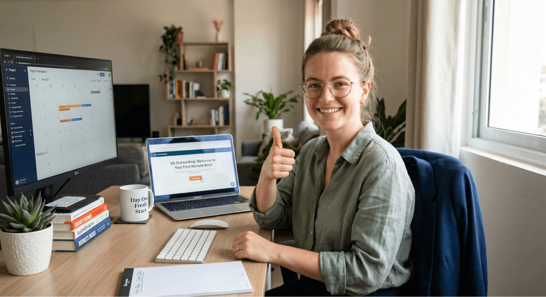 Beginner virtual assistant starting a remote career from home
