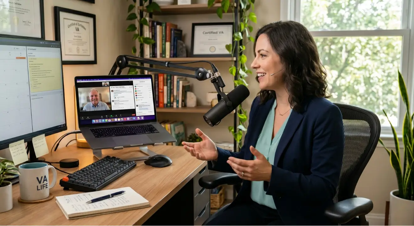 Virtual assistant communicating clearly with a remote client during online meeting