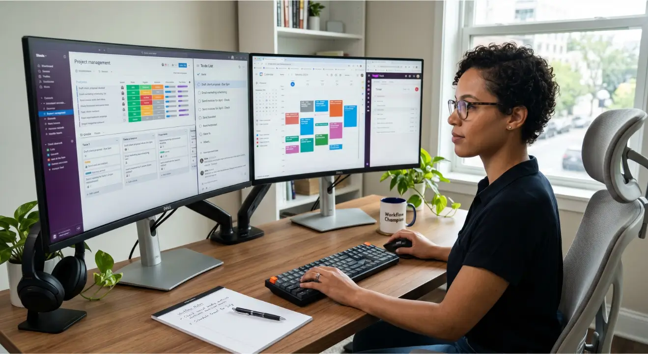 Virtual assistant organizing schedules and managing tasks efficiently
