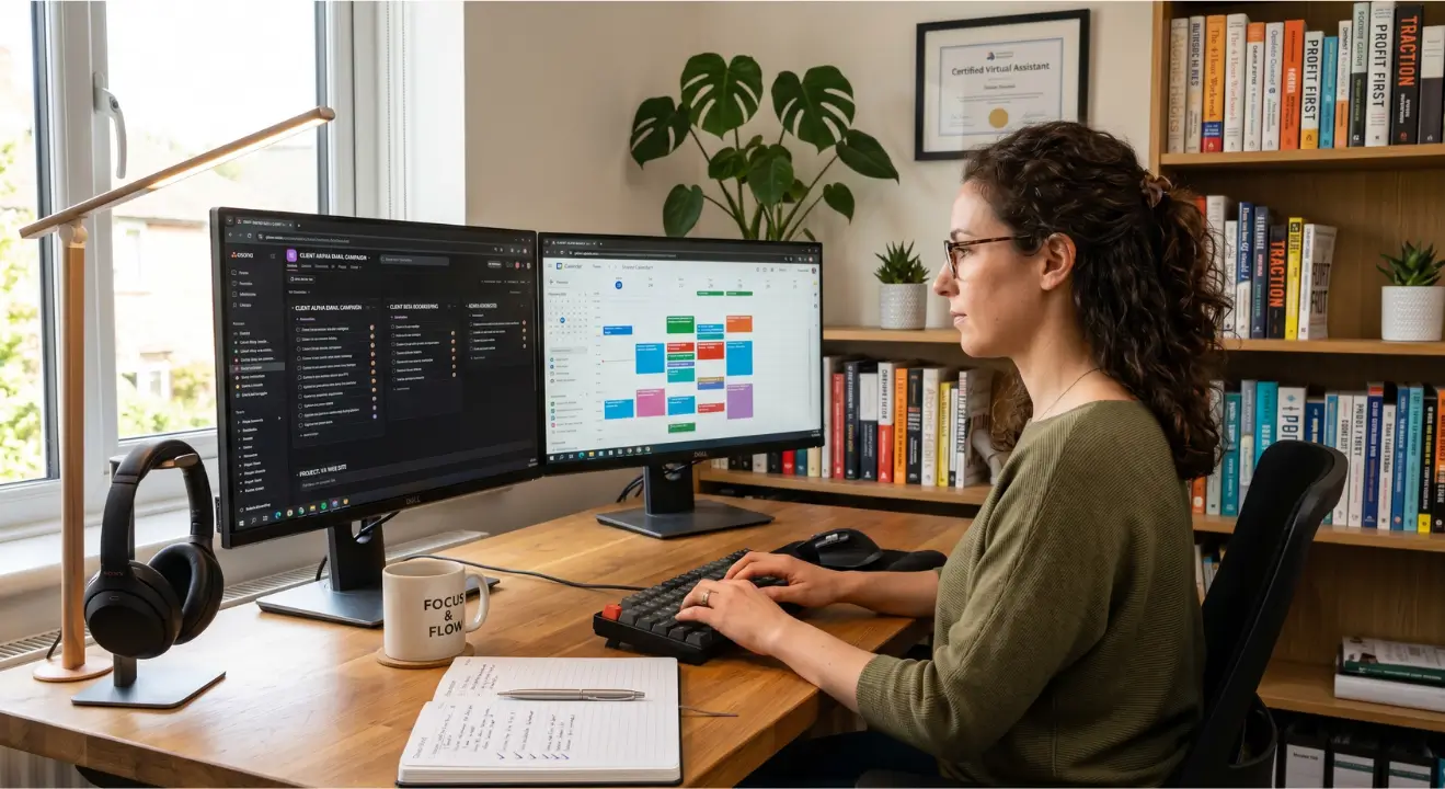 Self-motivated virtual assistant working independently from home