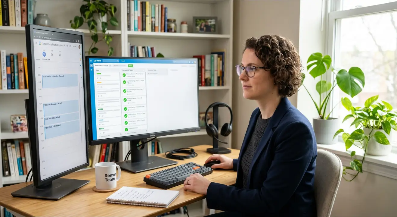 Dependable virtual assistant managing business responsibilities remotely