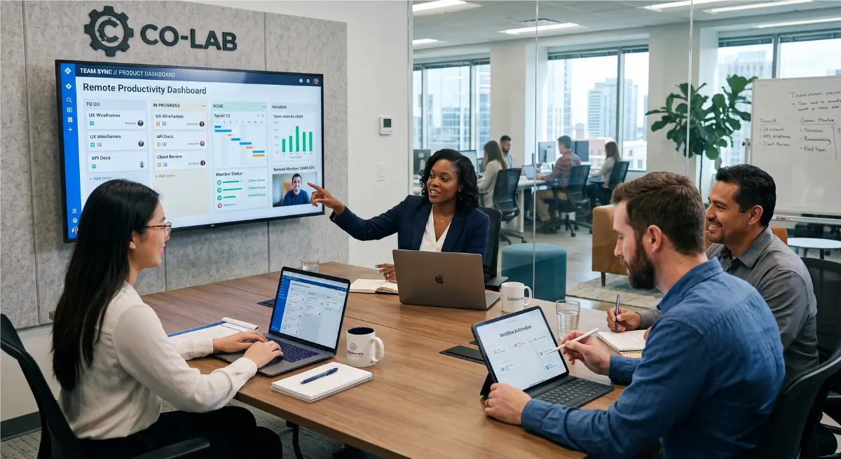 Remote support team helping improve productivity and business efficiency
