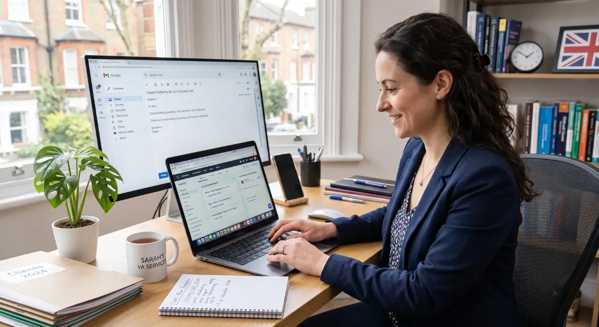 Professional Virtual Assistant using follow-up reminders and client notes to build stronger business relationships.